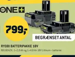 Johannes Fog Ryobi batteripakke 18v tilbud
