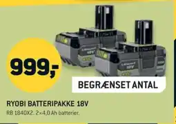 Johannes Fog Ryobi batteripakke 18v tilbud
