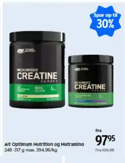 Matas Alt Optimum Nutrition og Nutramino tilbud