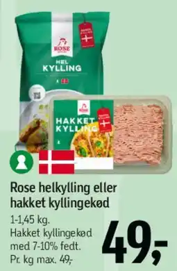 Føtex Rose helkylling / hakket kyllingekød tilbud