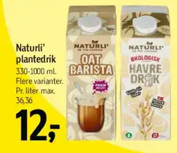 Føtex Naturli' plantedrik / Oat Barista / Havredrik tilbud