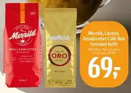 Føtex Merrild / Lavazza / Gevalia / Café Noir formalet kaffe tilbud