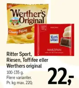 Føtex Ritter Sport / Riesen / Toffifee / Werther's tilbud