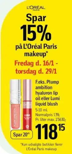 Føtex L'Oréal Paris makeup - Spar 15% tilbud