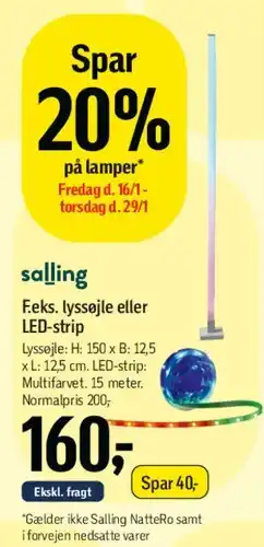 Føtex Salling lysslynge / LED-strip tilbud
