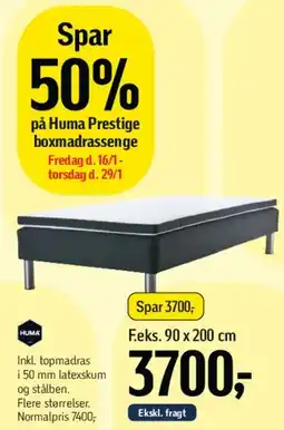 Føtex Huma Prestige boxmadrasseng tilbud