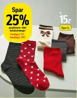 Føtex Glimmer- eller tennissokker tilbud