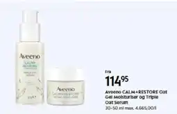 Matas Aveeno CALM+RESTORE Oat Gel Moisturiser og Triple Oat Serum tilbud