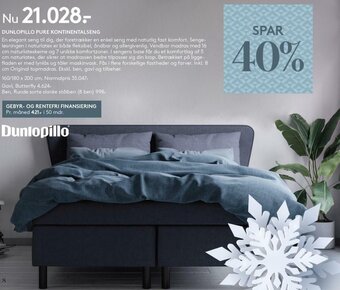 SengeSpecialisten Dunlopillo Pure Kontinentalseng tilbud