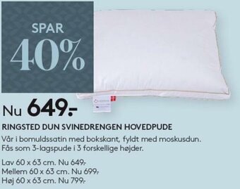 SengeSpecialisten Ringsted Dun Svinedrengen Hovedpude tilbud