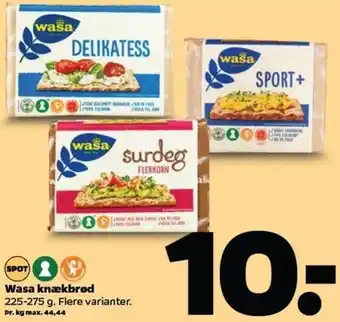 Netto Wasa Knækbrød 225-275g tilbud