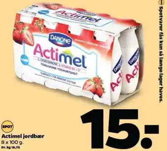 Netto Actimel Jordbær 8x100g tilbud