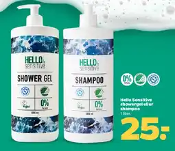 Netto Hello Sensitive shower gel and shampoo (large bottles) tilbud