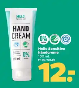Netto Hello Sensitive hand cream tilbud
