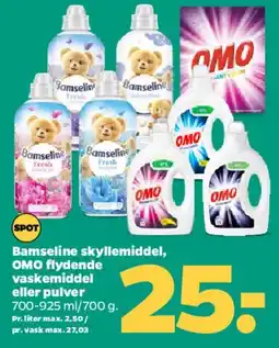 Netto Bamseline / OMO vaskemidler tilbud
