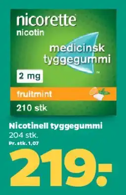 Netto Nicorette medicinsk tyggegummi tilbud