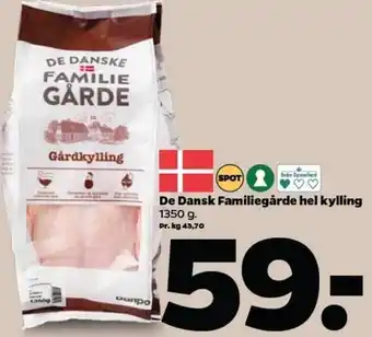 Netto De Dansk Familiegårde Hel Kylling 1350g tilbud