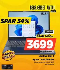 Power Lenovo IdeaPad Slim 3 83K700ESMX tilbud