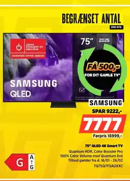 Power SAMSUNG 75" QLED 4K Smart TV TQ75Q7F5AUXXC tilbud