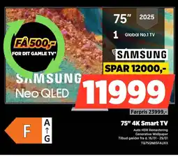 Power SAMSUNG 75" 4K Smart TV TQ75QN85FAUXX tilbud