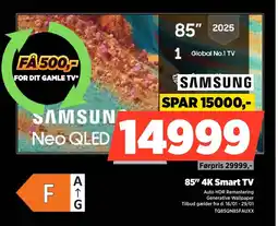 Power SAMSUNG 85" 4K Smart TV TQ85QN85FAUXX tilbud
