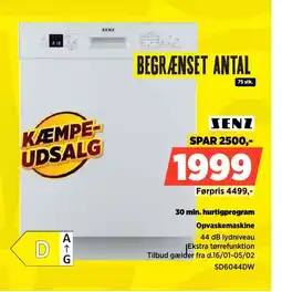 Power SENZ Opvaskemaskine SD6044DW tilbud