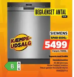 Power SIEMENS Opvaskemaskine SN45ZS07CE tilbud