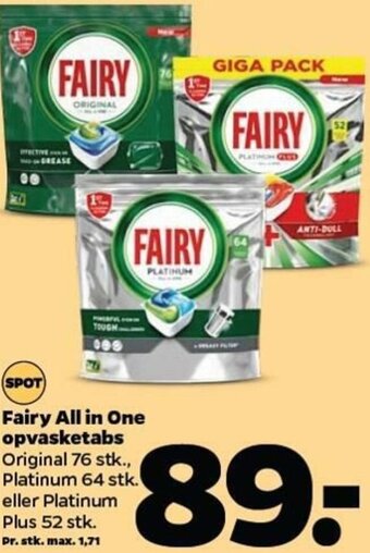 Netto Fairy All In One Opvasketabs tilbud