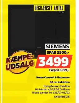 Power SIEMENS 60 cm induktion EX63RHEC1E tilbud