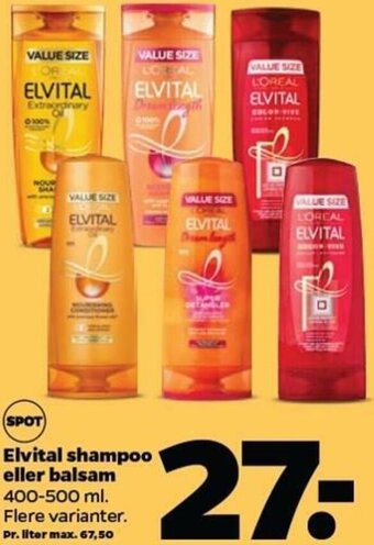 Netto Elvital Shampoo Eller Balsam 400-500 ml tilbud