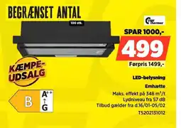 Power LED-belysning Emhætte T5202131012 tilbud