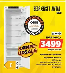 Power Gorenje 177,2 cm int. køleskab R1517E41WF tilbud