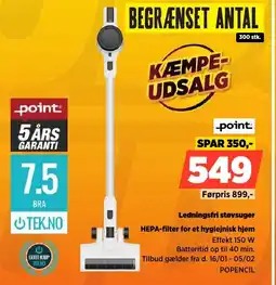 Power Point Ledningsfri støvsuger POPENCIL tilbud