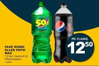 Let-Køb Faxe kondi eller pepsi max tilbud