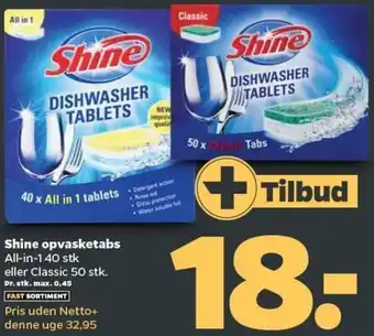 Netto Shine Opvasketabs tilbud