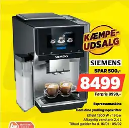 Power SIEMENS Espressomaskine TQ713R03 tilbud
