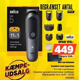 Power BRAUN Alt-i-en trimmer AIO5560 tilbud