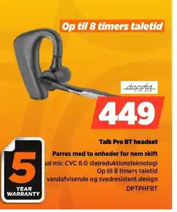 Power Talk Pro BT headset DPTPHFBT tilbud