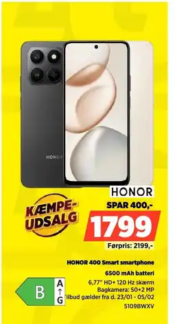 Power HONOR 400 Smart smartphone 5109BWXV tilbud