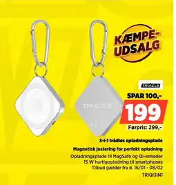 Power TRIACLE 3-i-1 trådløs opladningsplade TRIQI3IN1 tilbud