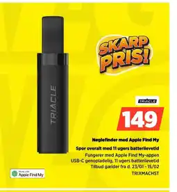 Power TRIACLE Nøglefinder med Apple Find My TRIXMACHST tilbud
