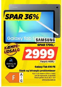 Power SAMSUNG Galaxy Tab S10 FE SMX520NZAREUB tilbud