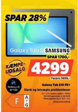 Power SAMSUNG Galaxy Tab S10 FE+ SMX620NZAREUB tilbud