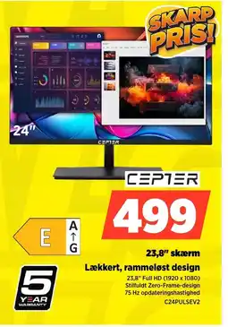 Power CEPTER 23,8" skærm C24PULSEV2 tilbud