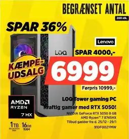 Power Lenovo LOQ Tower gaming PC 91DF002YMW tilbud