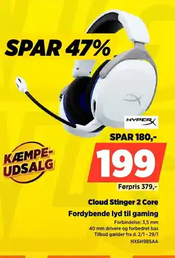 Power HYPERX Cloud Stinger 2 Core HX6H9B5AA tilbud