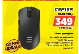 Power CEPTER Trådløs gaming mus COMNIPRO tilbud