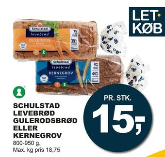 Let-Køb Schulstad levebrød gulerodsbrød eller kernegrov tilbud