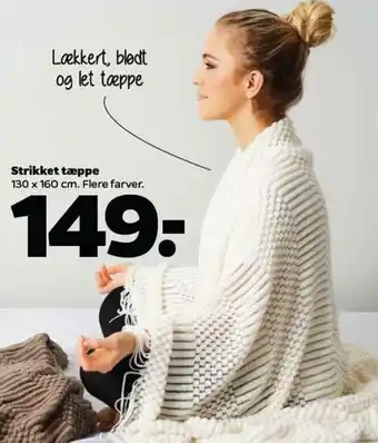 Netto Strikket Tæppe tilbud