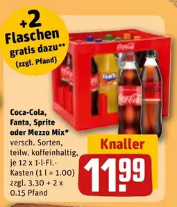 REWE DE Coca-Cola, Fanta, Sprite oder Mezzo Mix tilbud